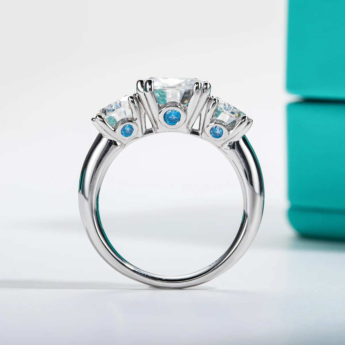 Luxurious Moissanite Diamond Three Stone Ring-Rees Jewels-ReesJewels