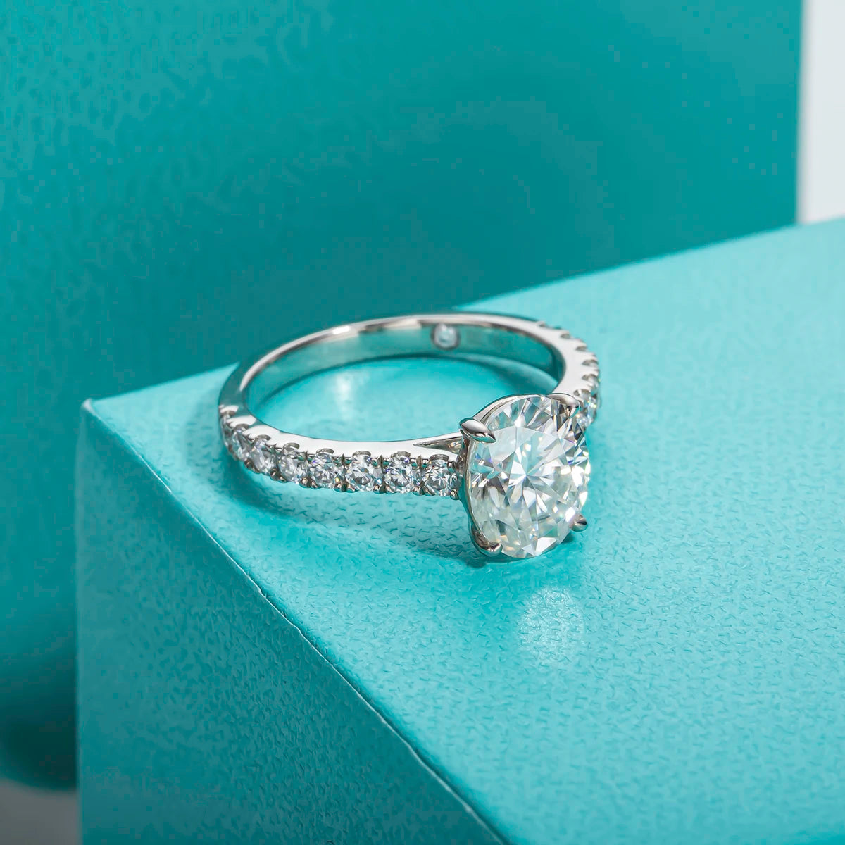 Oval Cut 2ct Moissanite Diamond Ring-Rees Jewels-ReesJewels