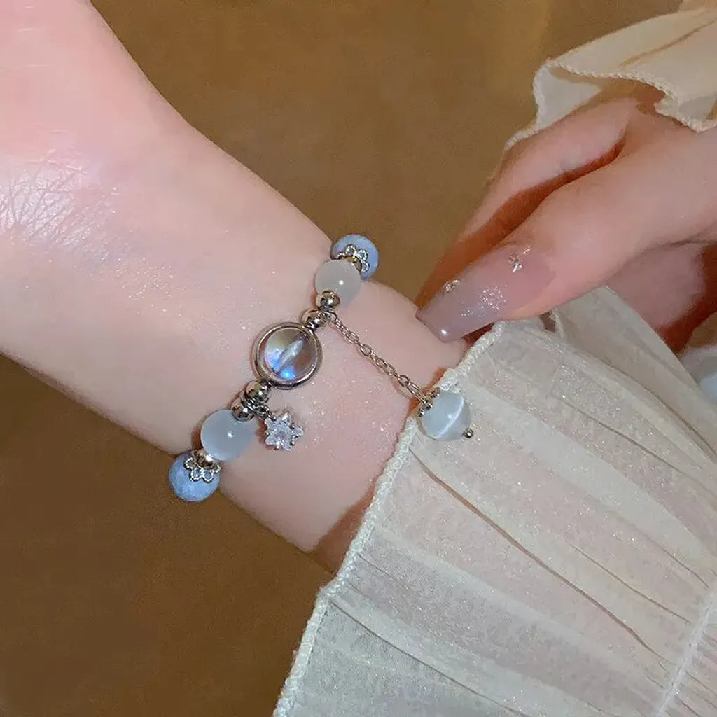 Pretty Elegant Opal Moon Star Bracelet-ReesJewels-ReesJewels
