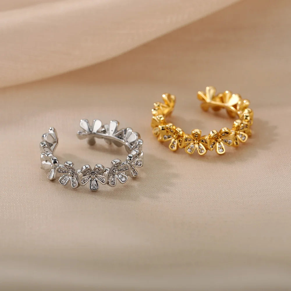 Pretty Flower Open Adjustable Ring-ReesJewels-ReesJewels