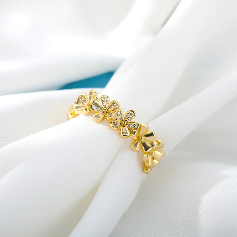 Pretty Flower Open Adjustable Ring-ReesJewels-ReesJewels