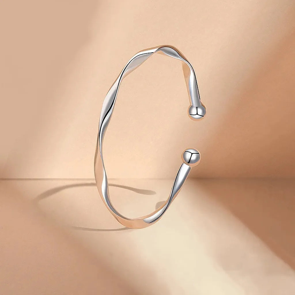 Retro Twisted Minimalist Cuff Bracelet-ReesJewels-ReesJewels