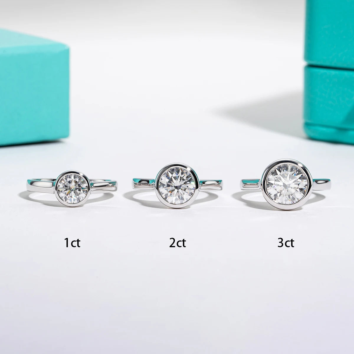 Sleek Moissanite Diamond Bezel Ring-Rees Jewels-ReesJewels