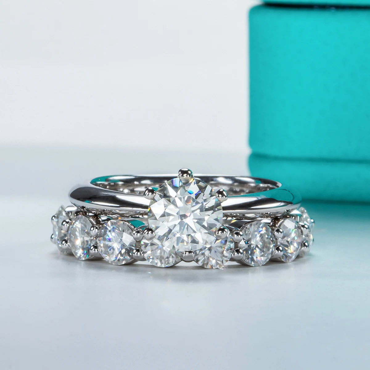 Sophesticated Moissanite Diamond Eternity Band Ring-Rees Jewels-ReesJewels