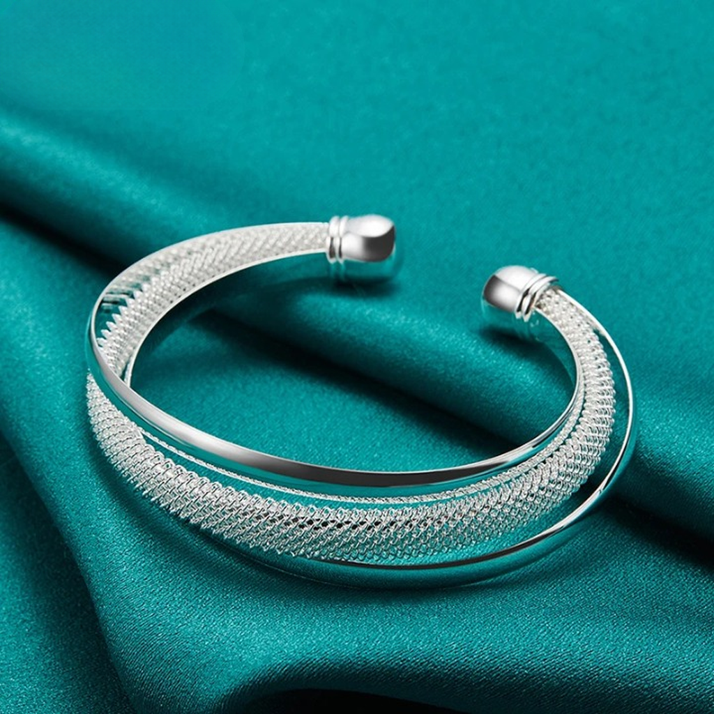 Sophisticated Sterling Silver Smooth Bracelet-ReesJewels-ReesJewels