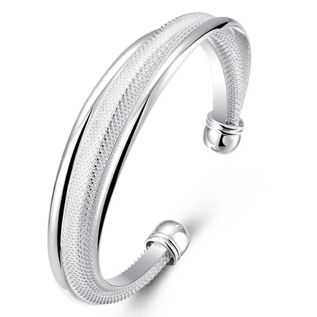Sophisticated Sterling Silver Smooth Bracelet-ReesJewels-ReesJewels