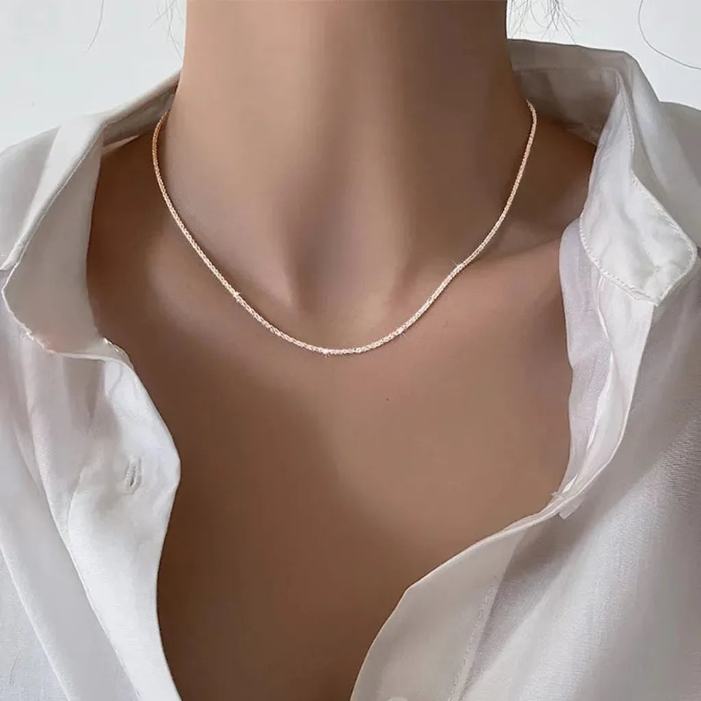 Sparkling Clavicle Chain Choker Necklace-ReesJewels-ReesJewels