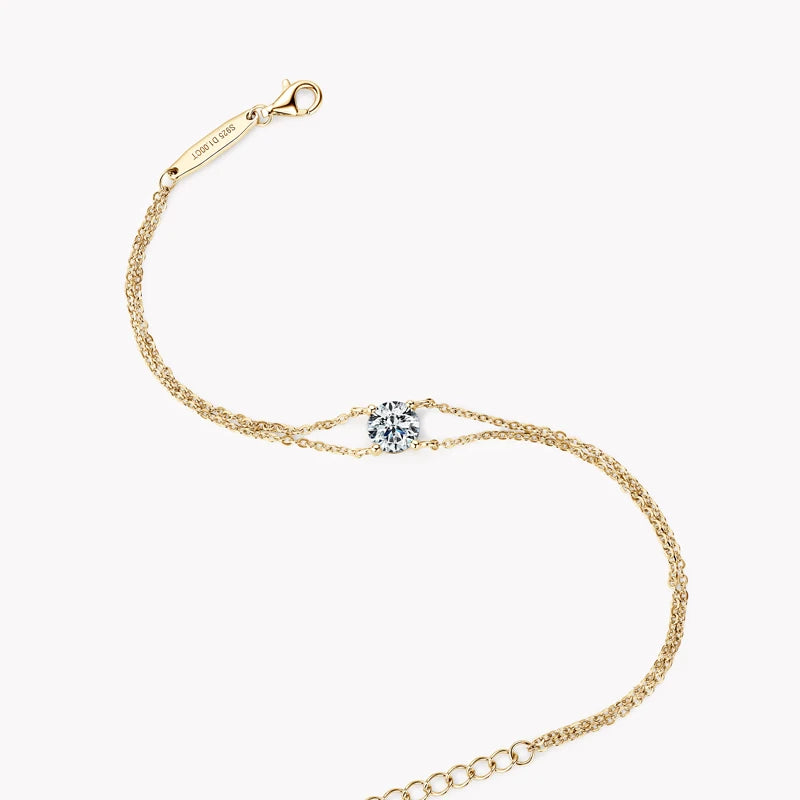 Sparkling Moissanite Diamond Double Chain Bracelet-Rees Jewels-ReesJewels