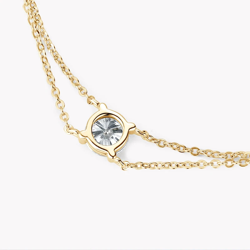Sparkling Moissanite Diamond Double Chain Bracelet-Rees Jewels-ReesJewels