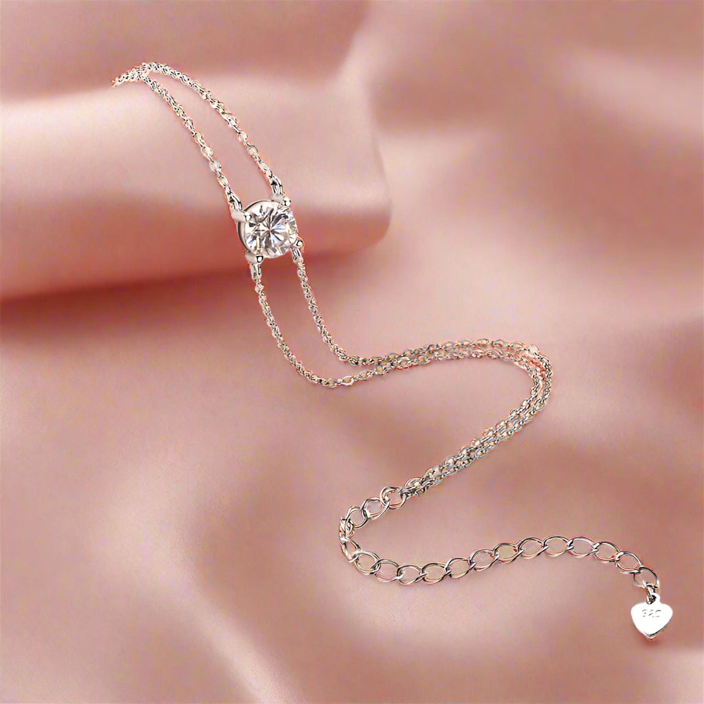 Sparkling Moissanite Diamond Double Chain Bracelet-Rees Jewels-ReesJewels