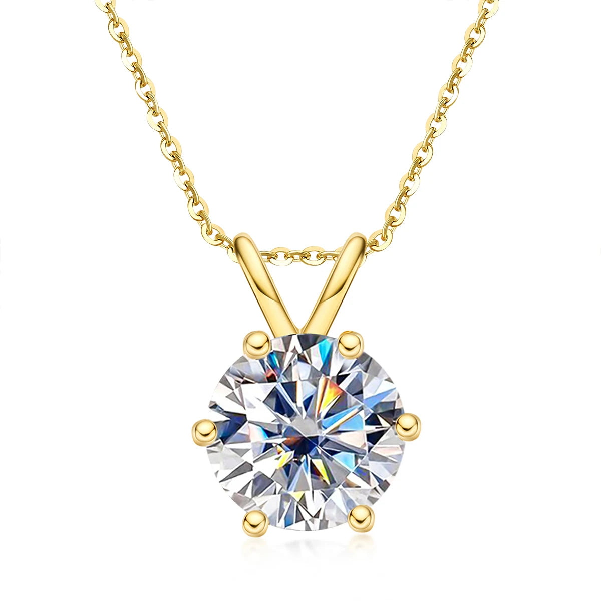 Sparkling Moissanite Pendant Necklace-Rees Jewels-Yellow Gold-1ct-ReesJewels