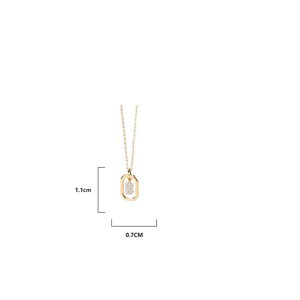 Sterling Silver Personalised Initial Collarbone Chain-My Store-ReesJewels