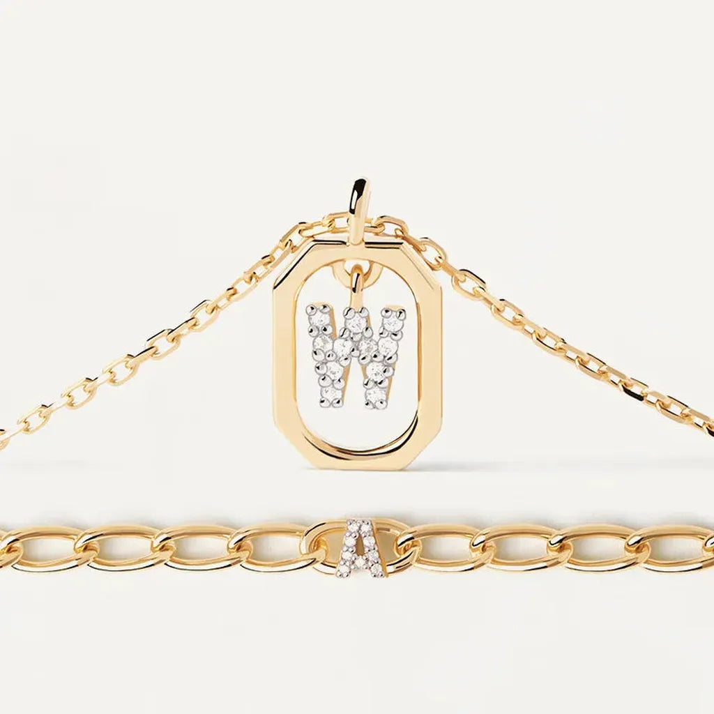 Sterling Silver Personalised Initial Collarbone Chain-My Store-ReesJewels