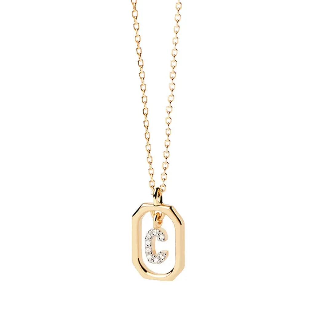 Sterling Silver Personalised Initial Collarbone Chain-My Store-Gold-C-ReesJewels