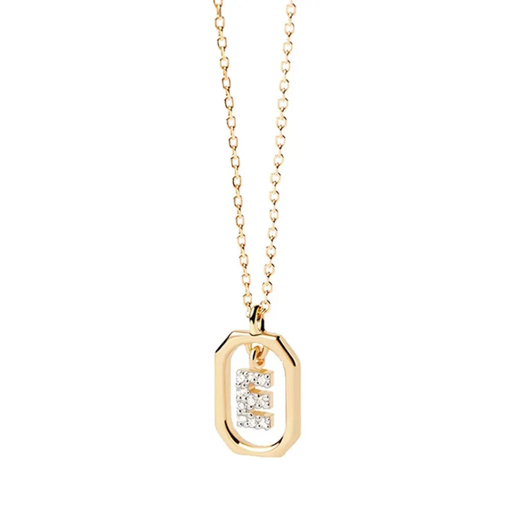 Sterling Silver Personalised Initial Collarbone Chain-My Store-Gold-E-ReesJewels