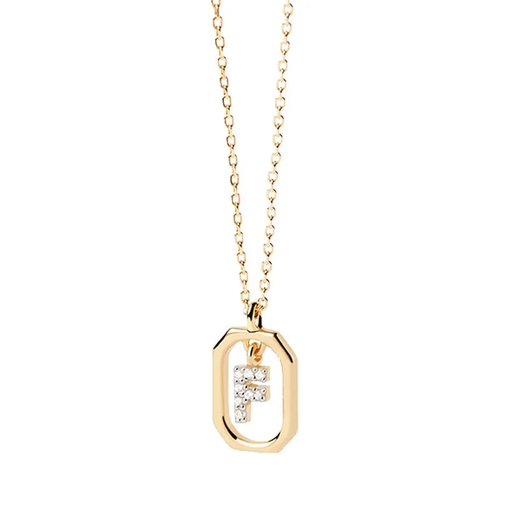 Sterling Silver Personalised Initial Collarbone Chain-My Store-Gold-F-ReesJewels