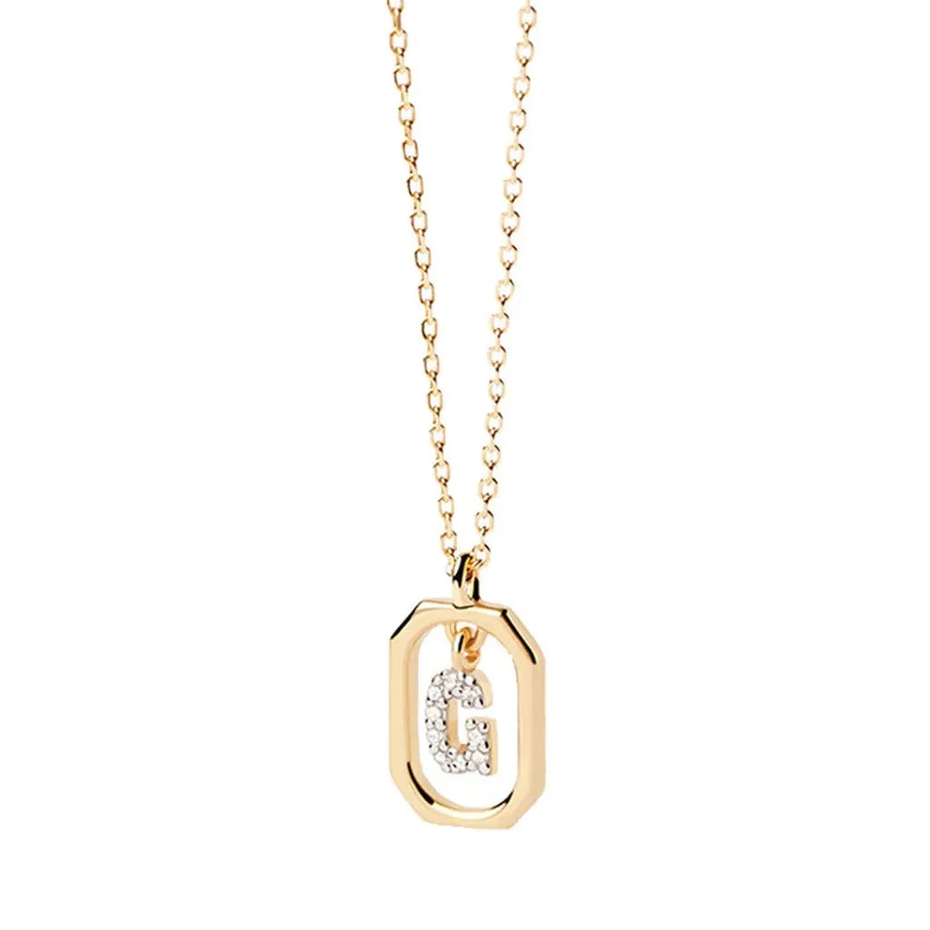 Sterling Silver Personalised Initial Collarbone Chain-My Store-Gold-G-ReesJewels