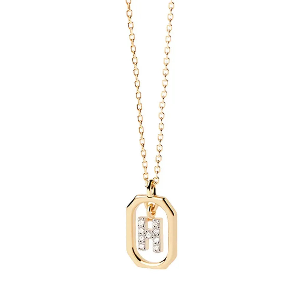 Sterling Silver Personalised Initial Collarbone Chain-My Store-Gold-H-ReesJewels