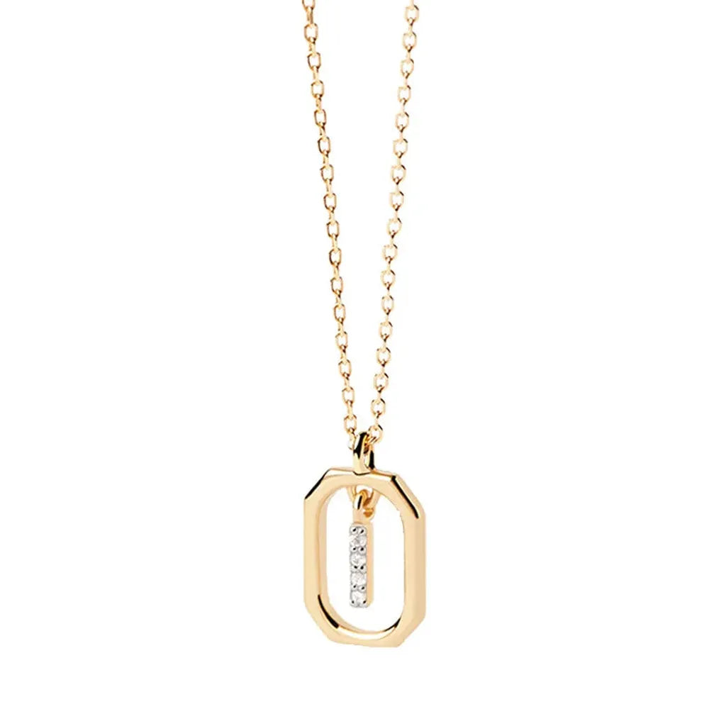 Sterling Silver Personalised Initial Collarbone Chain-My Store-Gold-I-ReesJewels