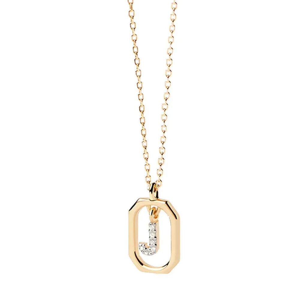 Sterling Silver Personalised Initial Collarbone Chain-My Store-Gold-J-ReesJewels