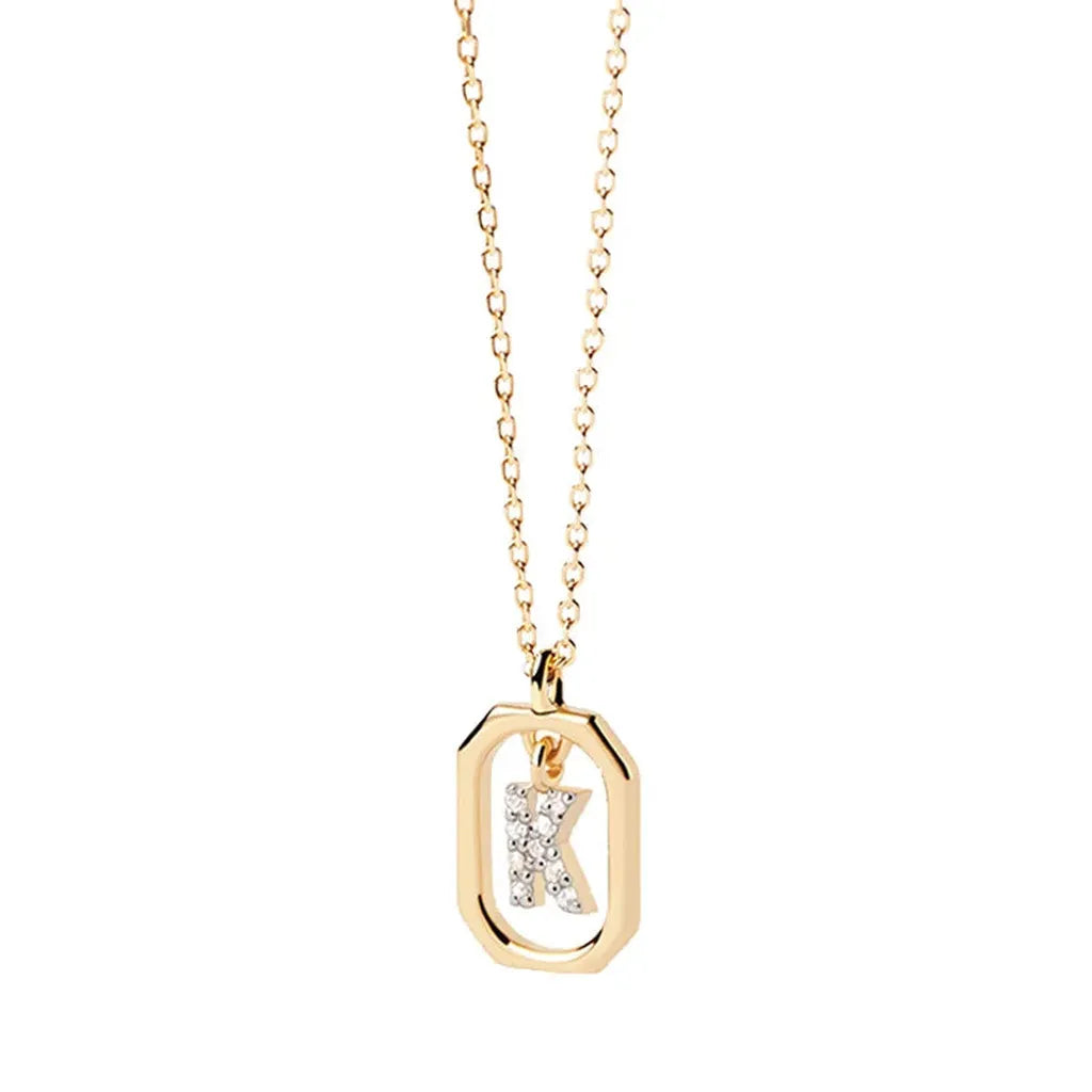 Sterling Silver Personalised Initial Collarbone Chain-My Store-Gold-K-ReesJewels