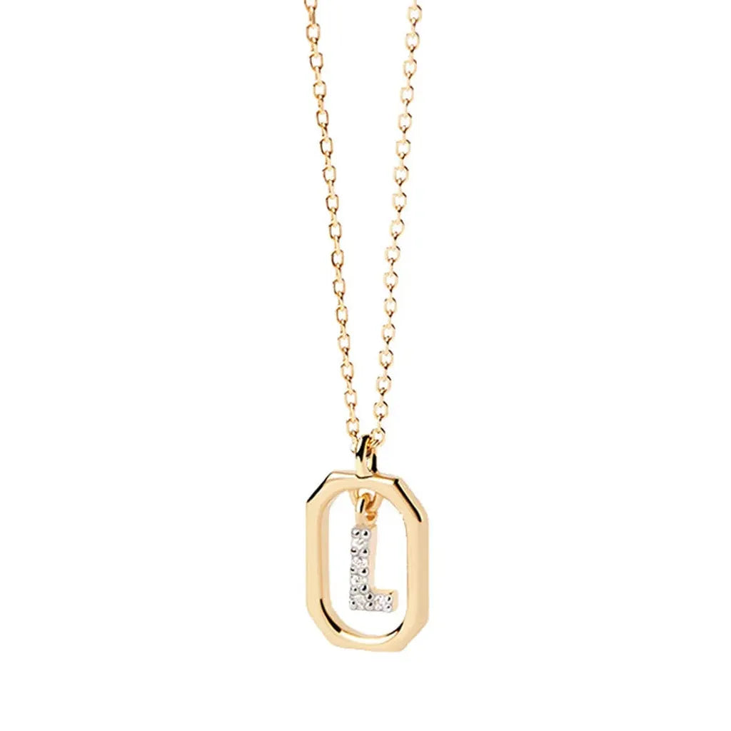 Sterling Silver Personalised Initial Collarbone Chain-My Store-Gold-L-ReesJewels