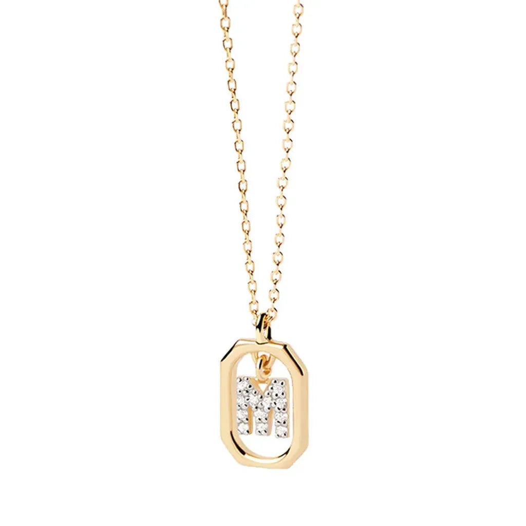 Sterling Silver Personalised Initial Collarbone Chain-My Store-Gold-M-ReesJewels