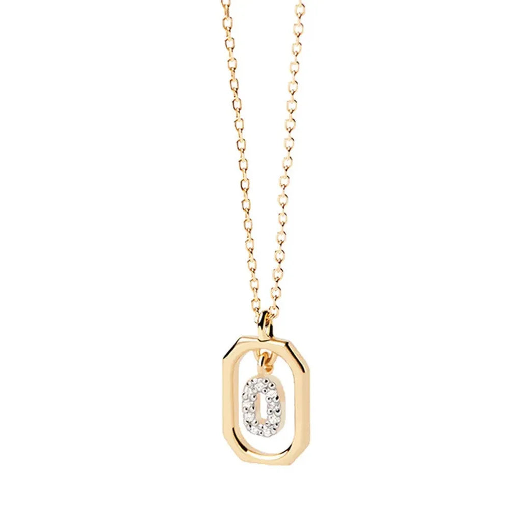 Sterling Silver Personalised Initial Collarbone Chain-My Store-Gold-O-ReesJewels