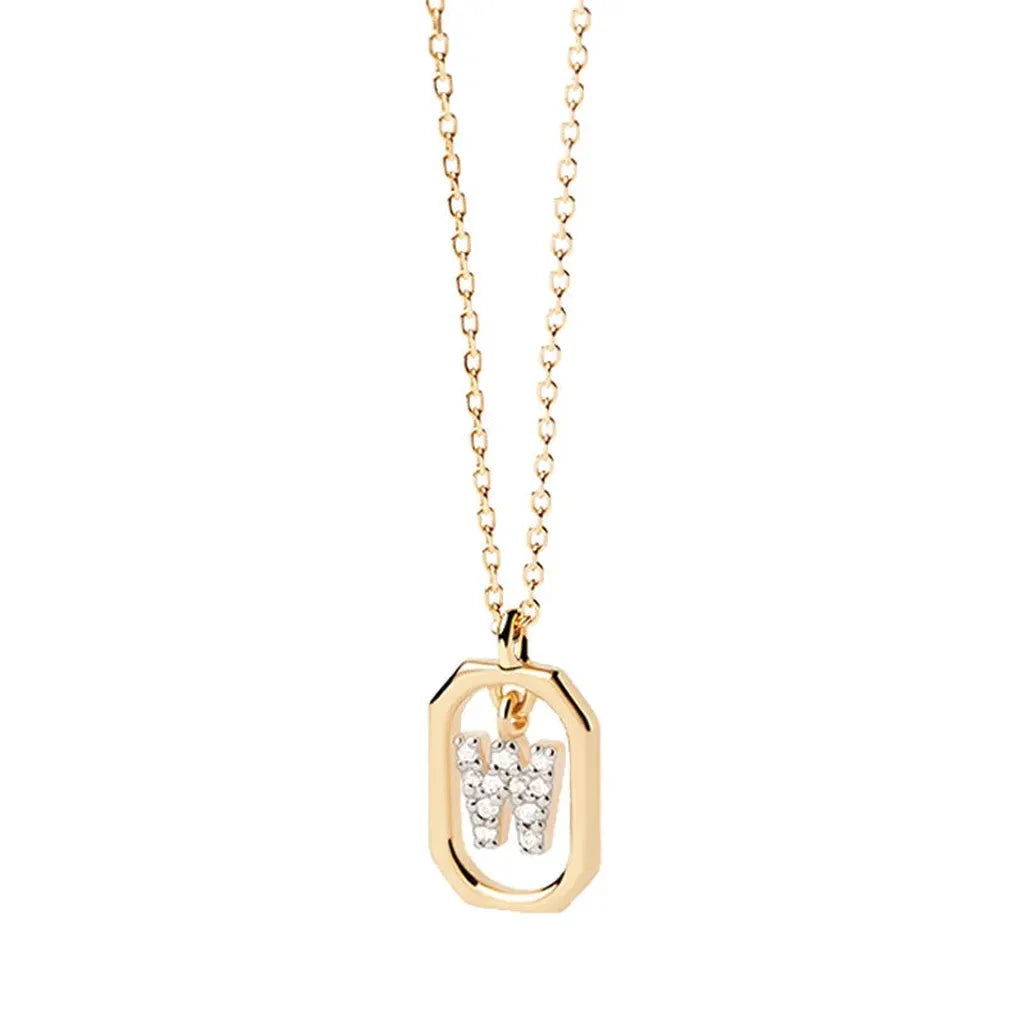 Sterling Silver Personalised Initial Collarbone Chain-My Store-Gold-W-ReesJewels