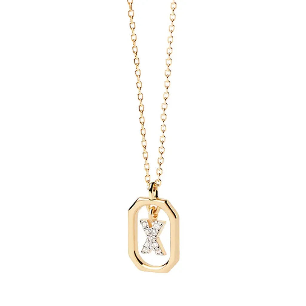 Sterling Silver Personalised Initial Collarbone Chain-My Store-Gold-X-ReesJewels