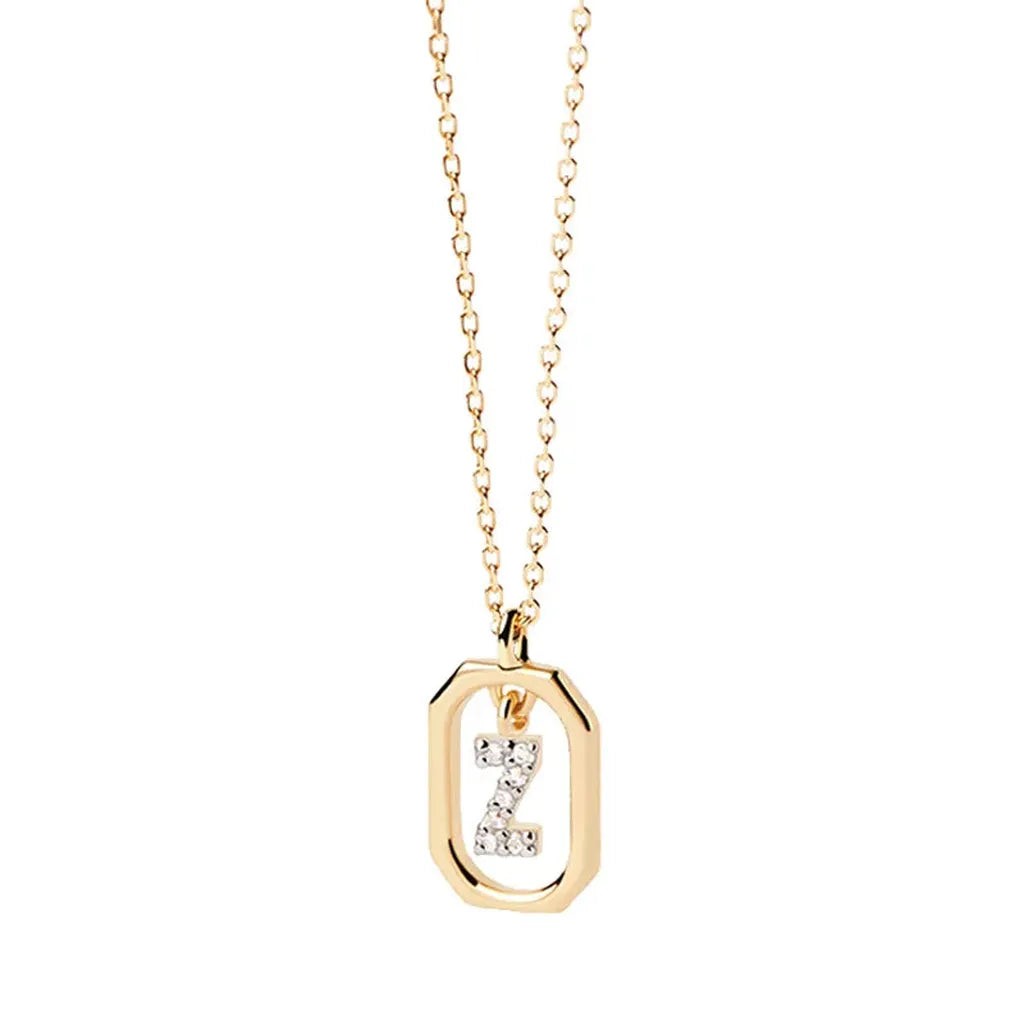 Sterling Silver Personalised Initial Collarbone Chain-My Store-Gold-Z-ReesJewels
