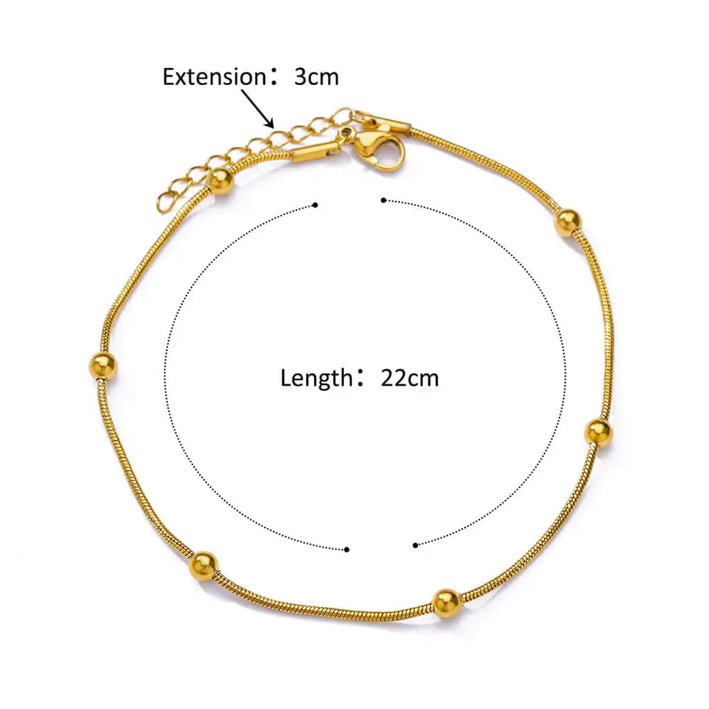 Stunning Aesthetic Beads Chain Anklet-Rees Jewels-ReesJewels