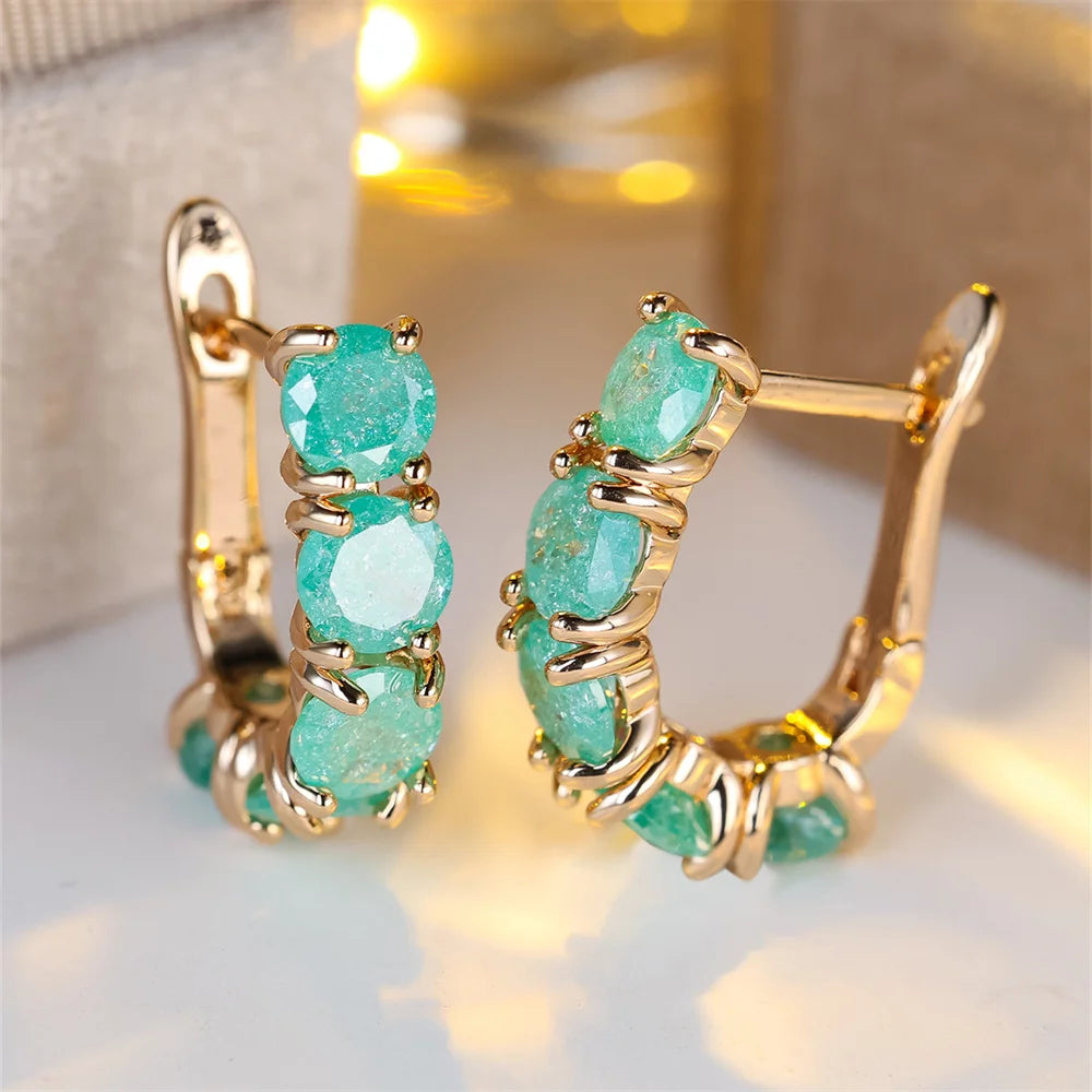 Stunning Crystal Zirconia Hoop Earrings-Rees Jewels-ReesJewels