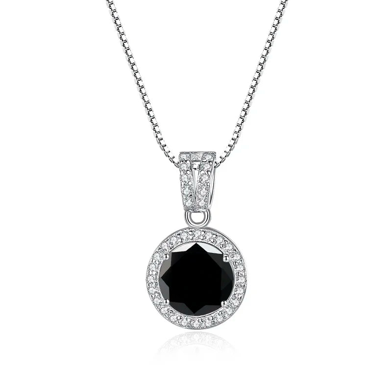 Stunning Moissanite Pendant Necklace-Rees Jewels-Black-1ct-45cm-ReesJewels