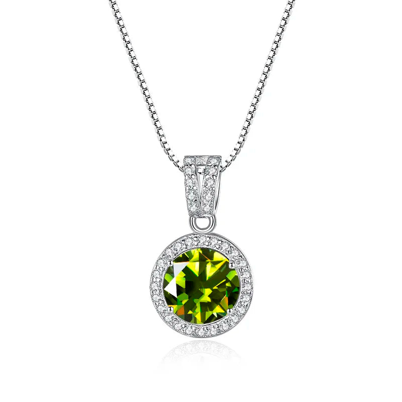 Stunning Moissanite Pendant Necklace-Rees Jewels-Yellow Green-1ct-45cm-ReesJewels