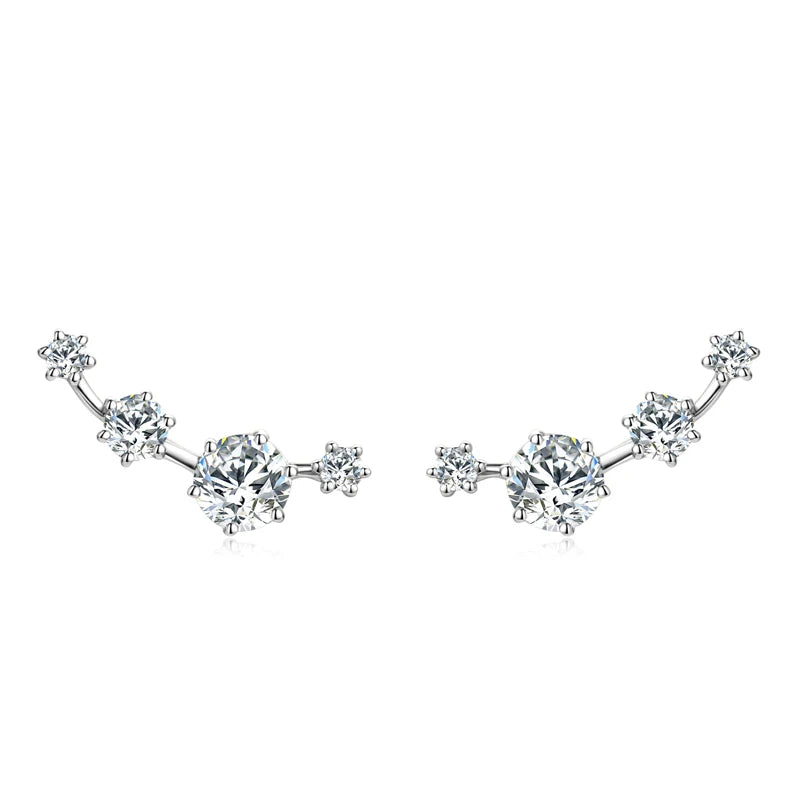 Stylish Moissanite Diamond Stud Earrings-Rees Jewels-White Gold-ReesJewels