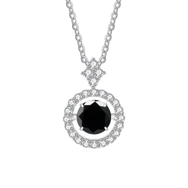 Timeless Moissanite Pendant Necklace-Rees Jewels-Black-1ct-45cm-ReesJewels
