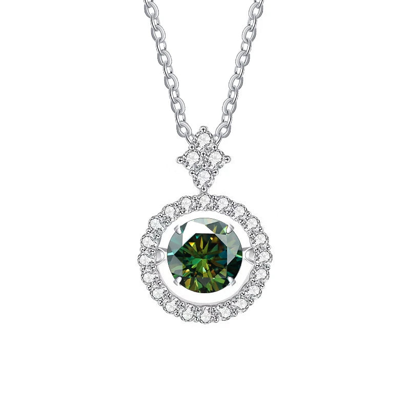Timeless Moissanite Pendant Necklace-Rees Jewels-Dark Green-1ct-45cm-ReesJewels