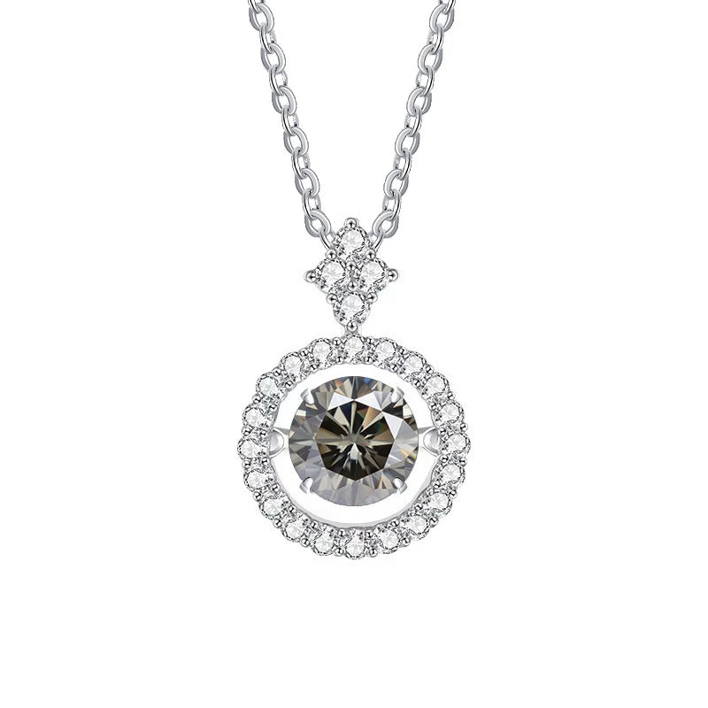 Timeless Moissanite Pendant Necklace-Rees Jewels-Gray-1ct-45cm-ReesJewels