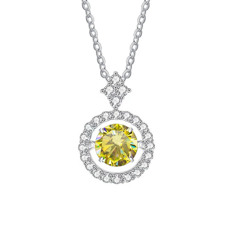 Timeless Moissanite Pendant Necklace-Rees Jewels-Lemon Yellow-1ct-45cm-ReesJewels