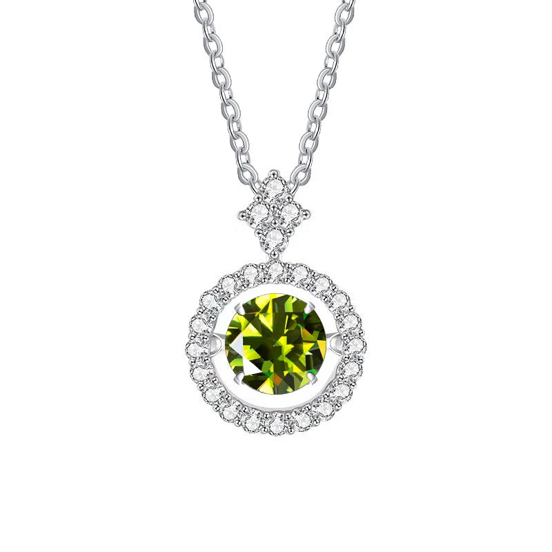 Timeless Moissanite Pendant Necklace-Rees Jewels-Yellow Green-1ct-45cm-ReesJewels