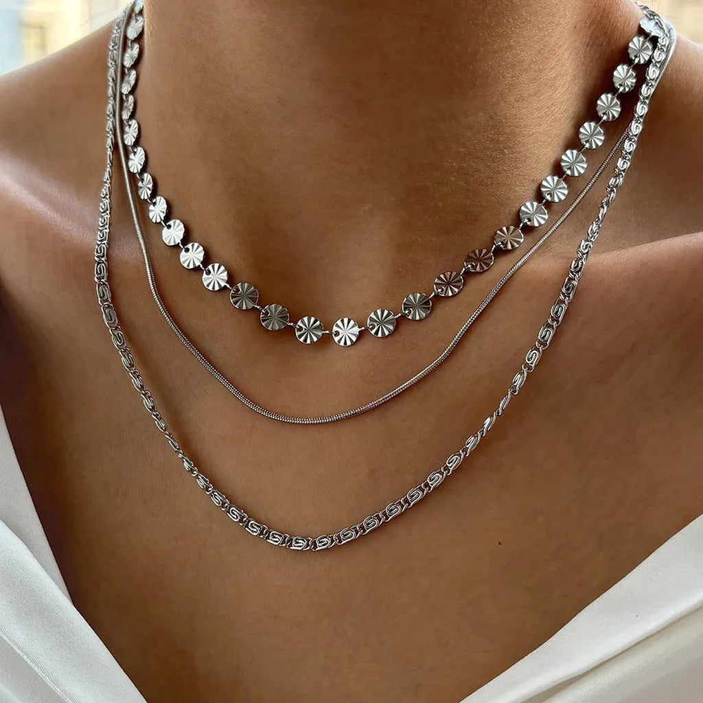 Trendy Bohemian Triple Layer Sequin Necklace-ReesJewels-ReesJewels
