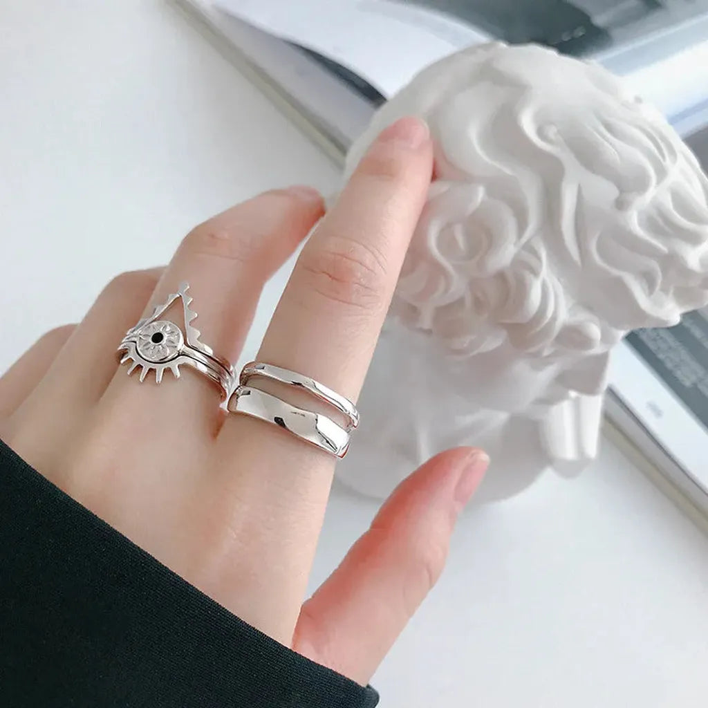 Trendy Elegant Twist Circle Rings-ReesJewels-ReesJewels