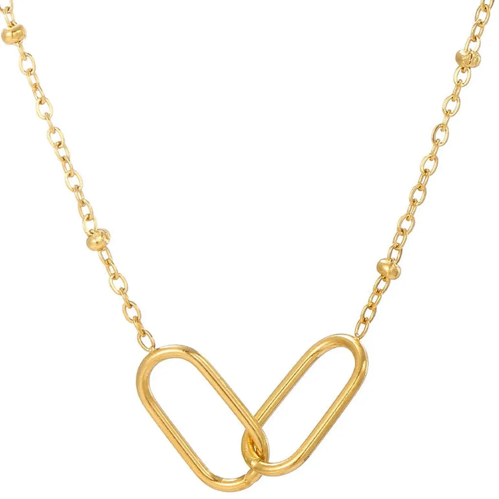 Trendy Infinity Link Geometric Necklace-ReesJewels-Gold-ReesJewels