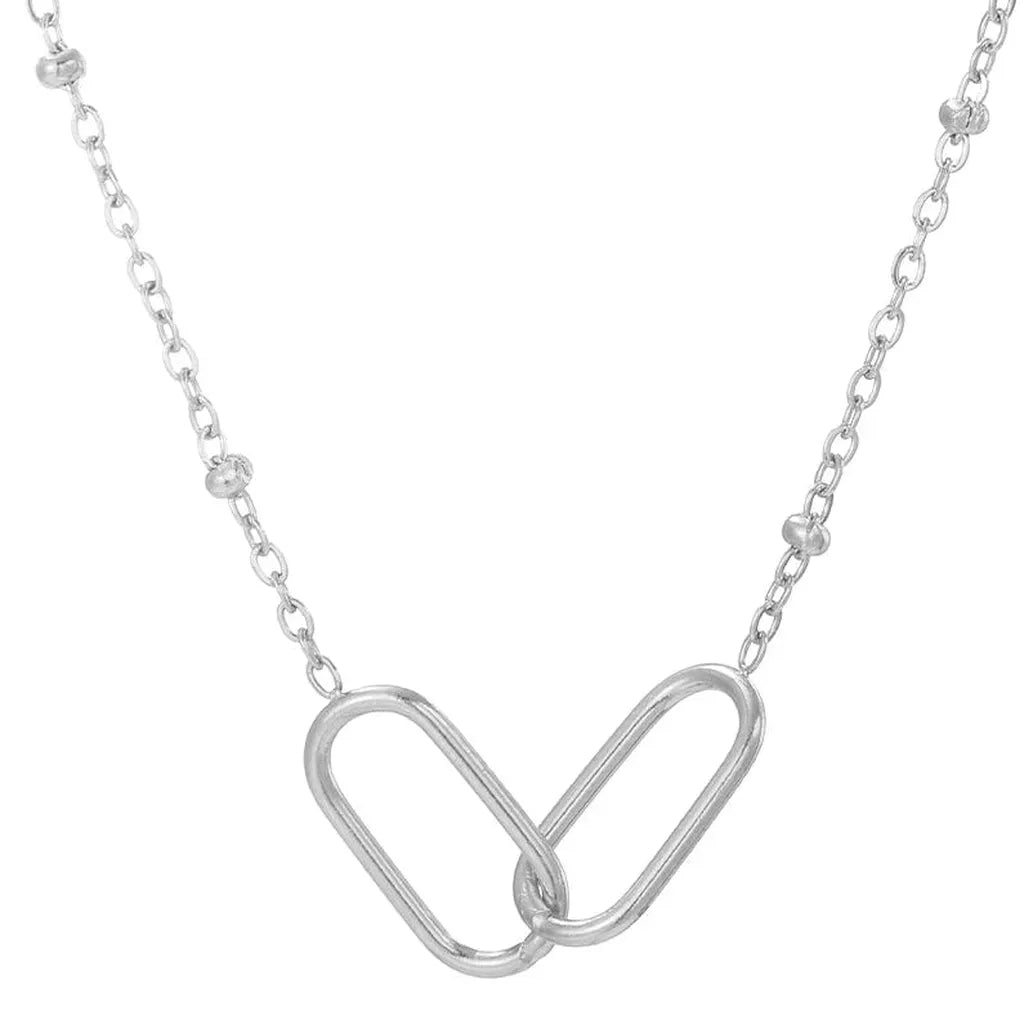 Trendy Infinity Link Geometric Necklace-ReesJewels-Silver-ReesJewels