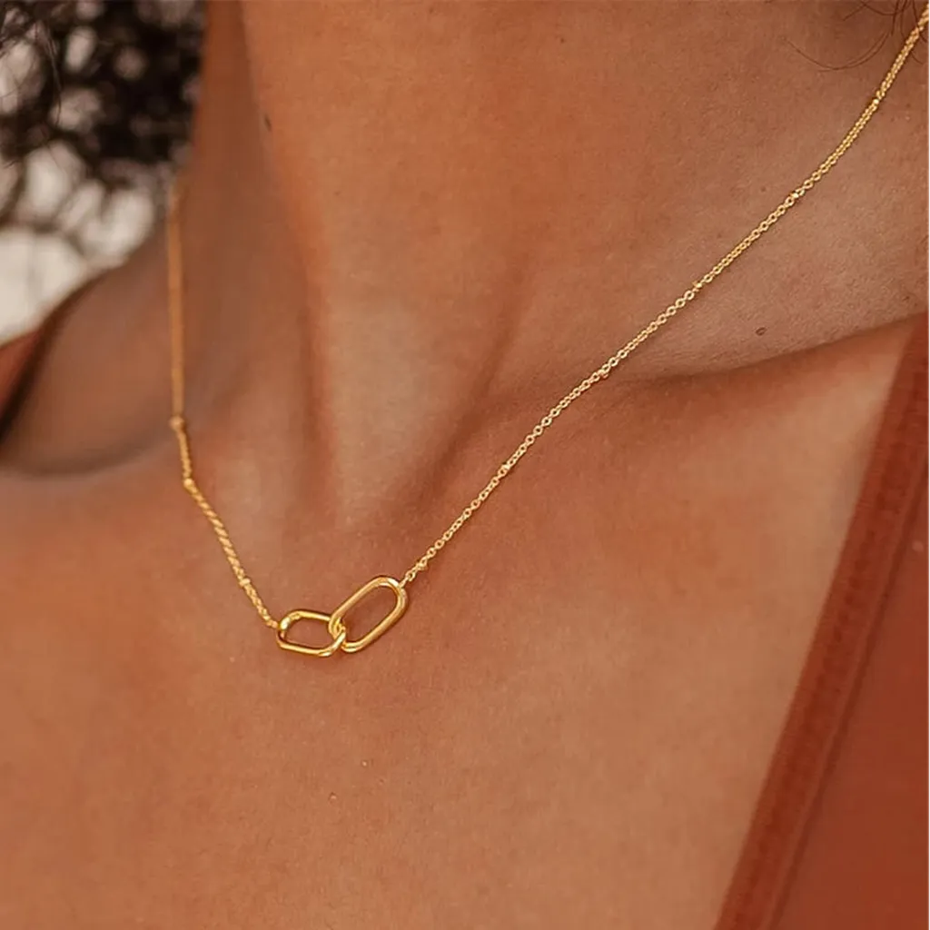 Trendy Infinity Link Geometric Necklace-ReesJewels-ReesJewels