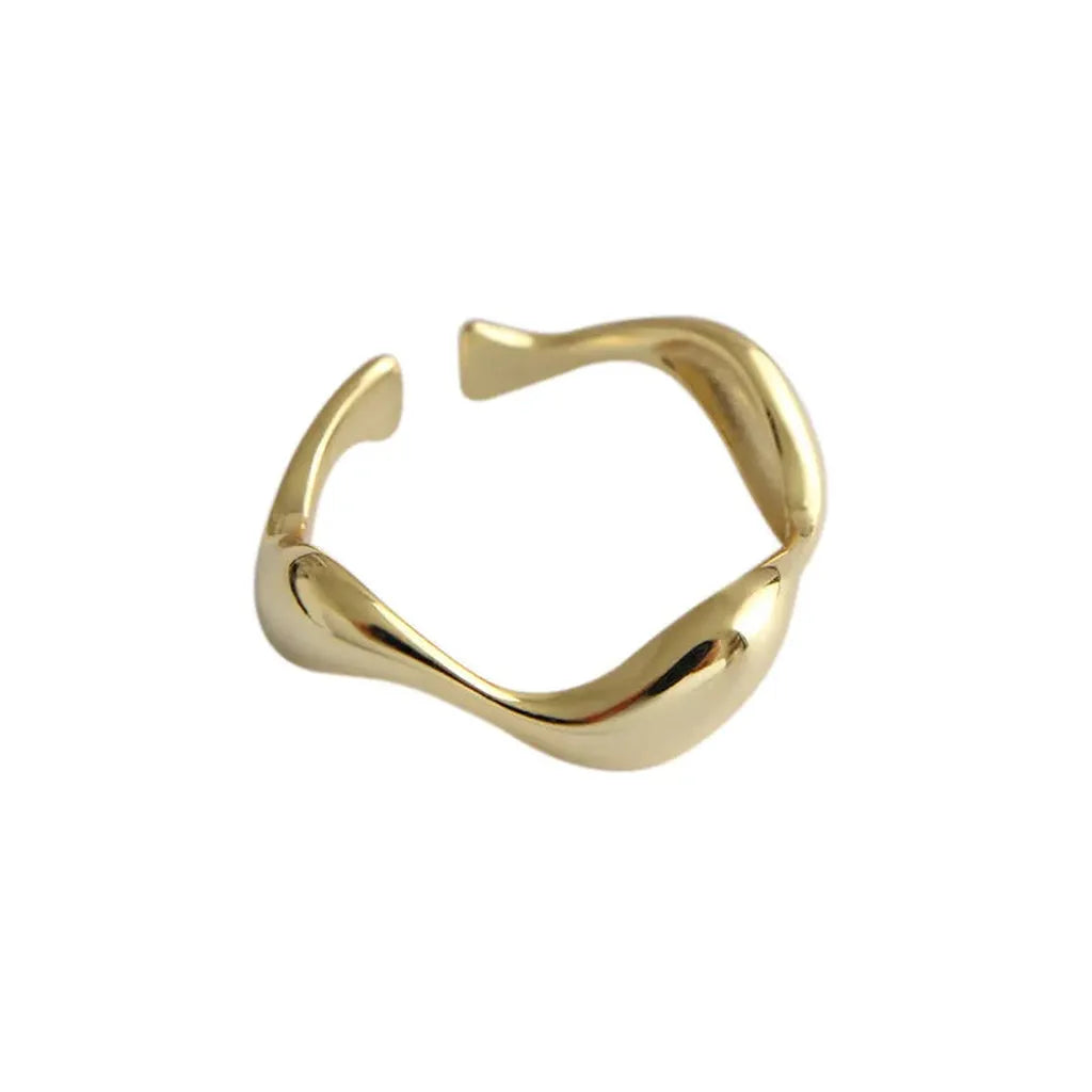 Trendy Irregular Wave Smooth Ring-ReesJewels-Gold-Resizable-ReesJewels