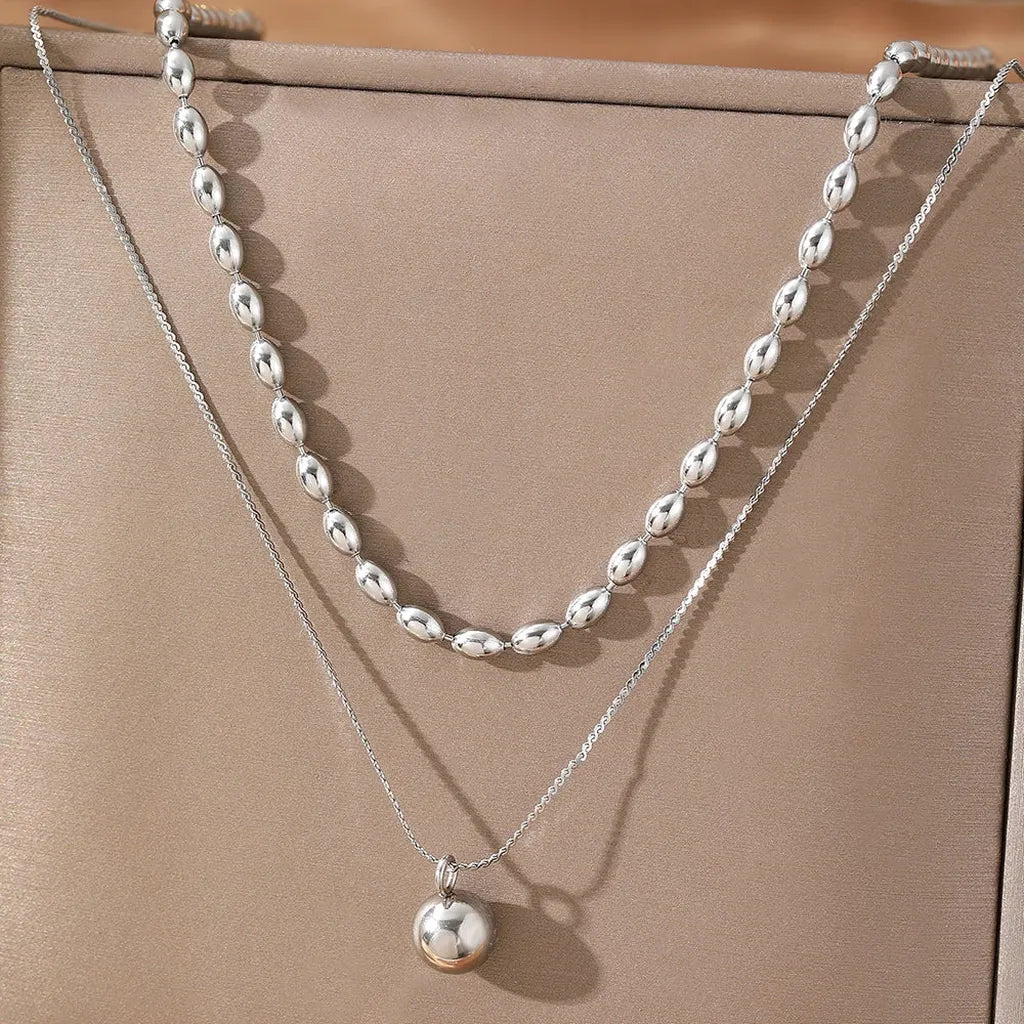 Trendy Minimalist Double Clavicle Necklace-ReesJewels-Silver-ReesJewels