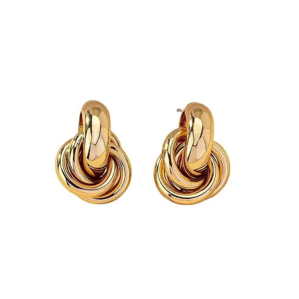 Trendy Shiny Small Knot Earrings-ReesJewels-ReesJewels