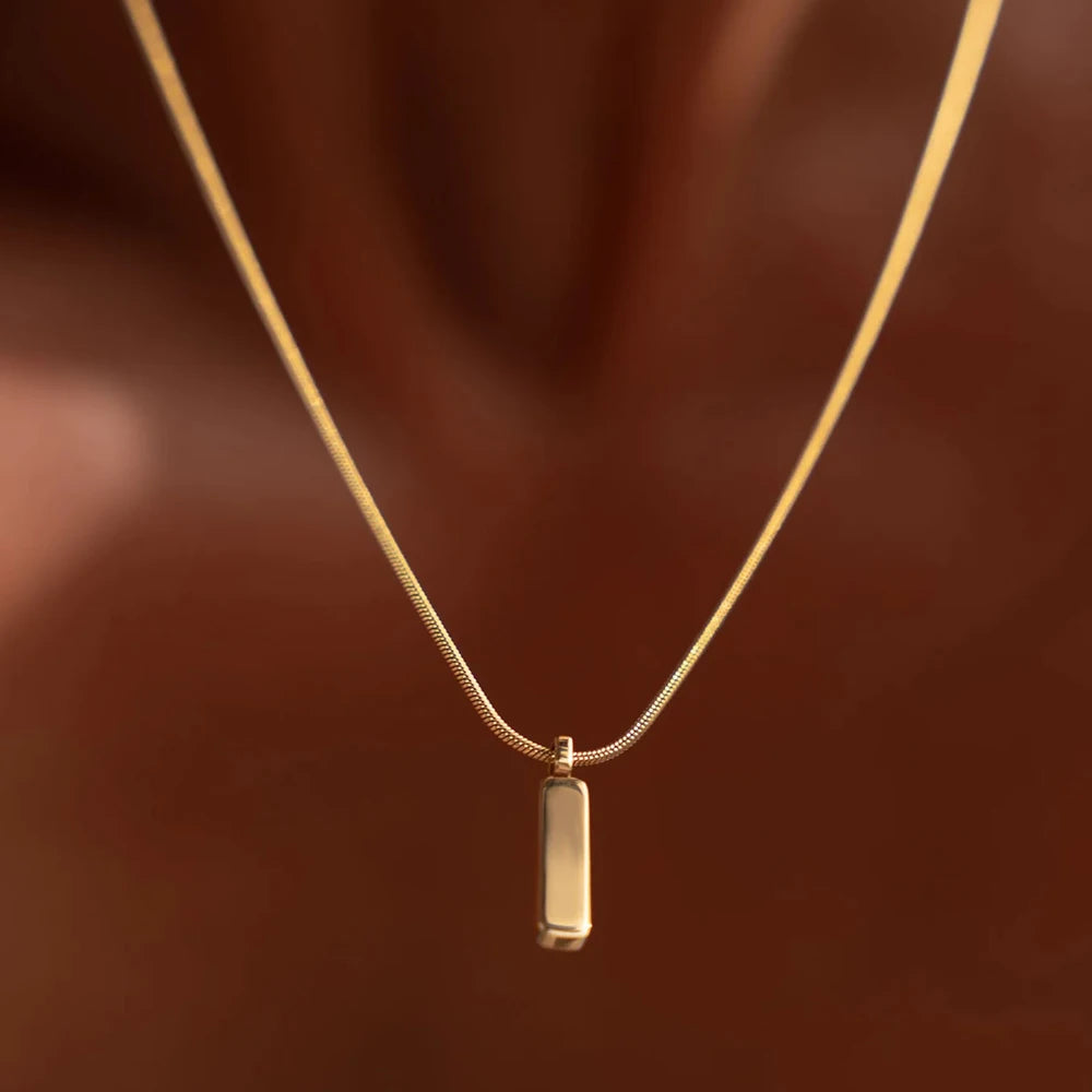 Trendy Simple Square Pendant Necklace-ReesJewels-ReesJewels